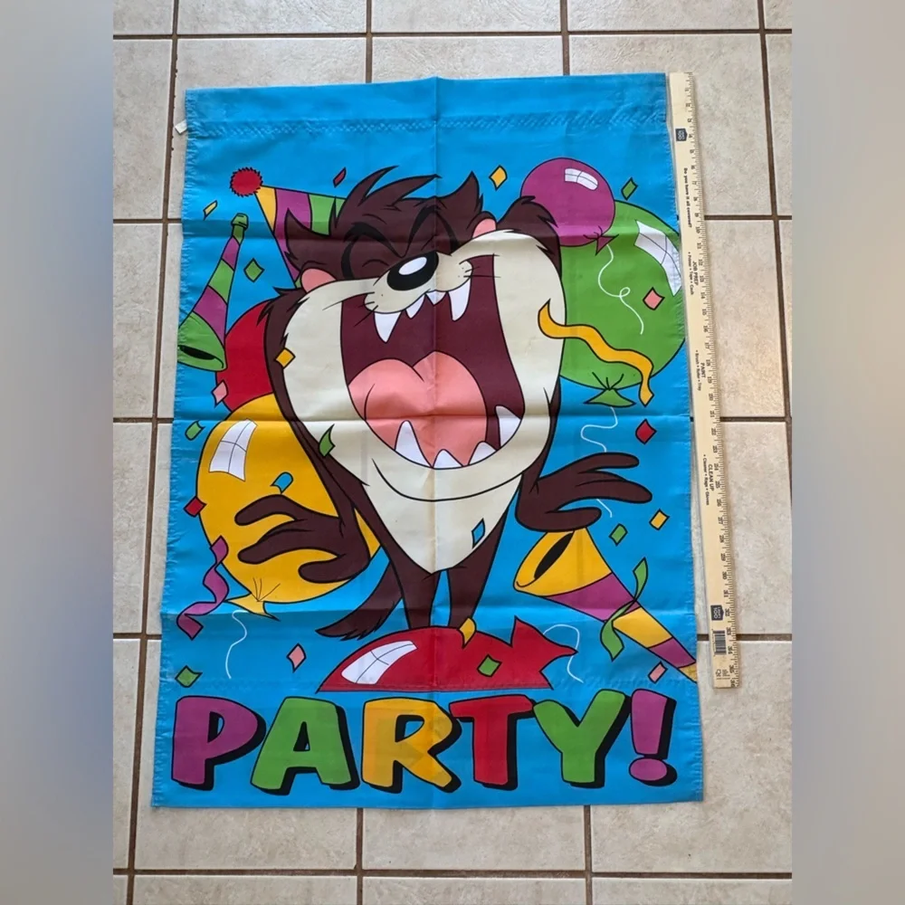Vintage Tasmanian Devil Warner Bros Party Flag House Garden Flag Large Colorful